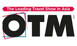 The OTM logo with the tagline “The Leading Travel Show in Asia,” highlighting industry networking and exhibitions that support career placements for students in the travel sector.